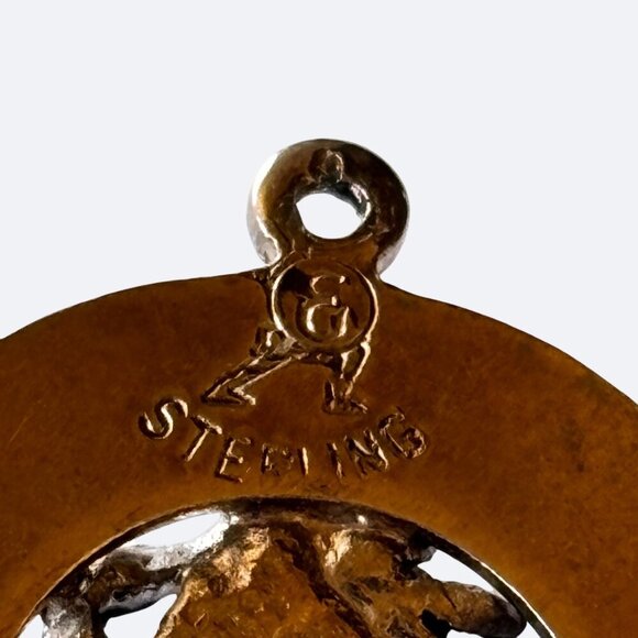 Vtg Florida Sunshine State Sterling Silver Charm Pendant Palm Tree - Picture 4 of 4